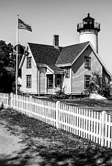 West Chop Light on Martha's Vineyard In Massachusetts -BW